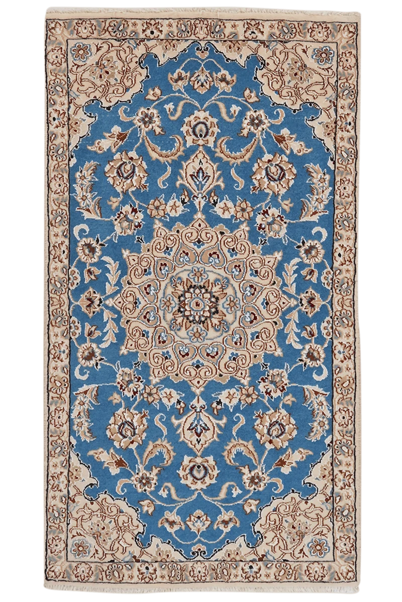 Nain 9La · Handgeknüpft – Blau, 127x70 cm