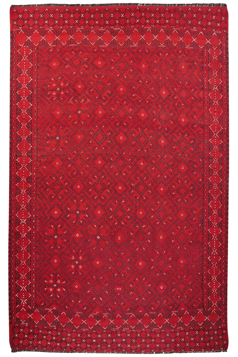 Kelim Turkman · Handgewebt – Rot, 330x207 cm