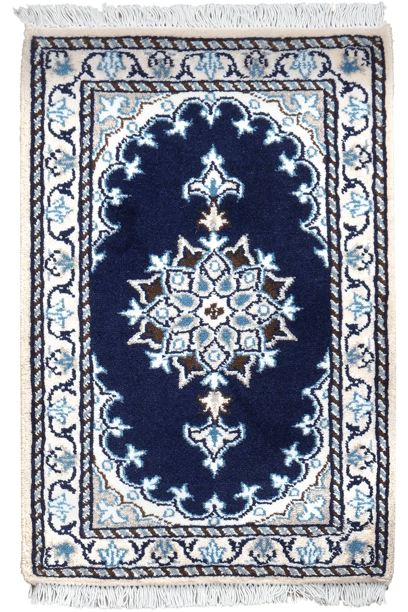 Nain 12La · Handgeknüpft – Blau, 60x40 cm