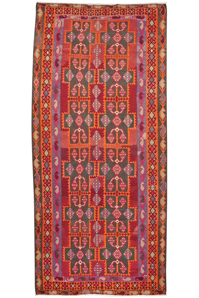 Kelim Ardebil · Handgewebt – Bunt, 402x183 cm