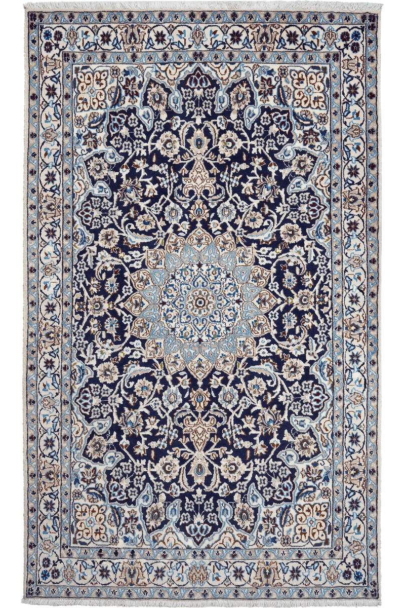 Nain 12La · Handgeknüpft – Blau, 197x118 cm