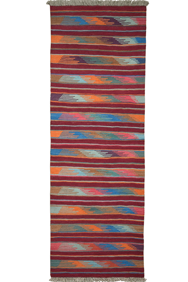 Kelim Gashgai · Handgewebt – Bunt, 197x68 cm