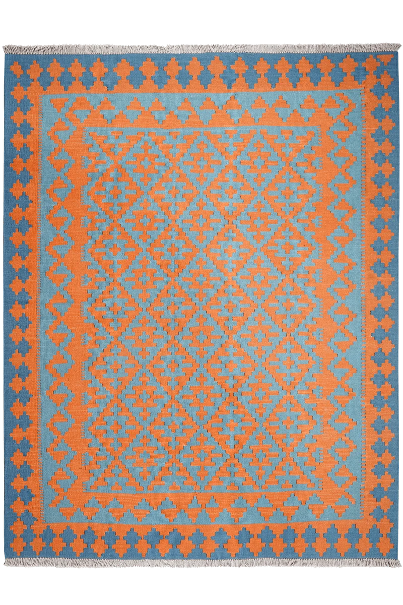 Kelim Gashgai · Handgewebt – Orange, 197x153 cm