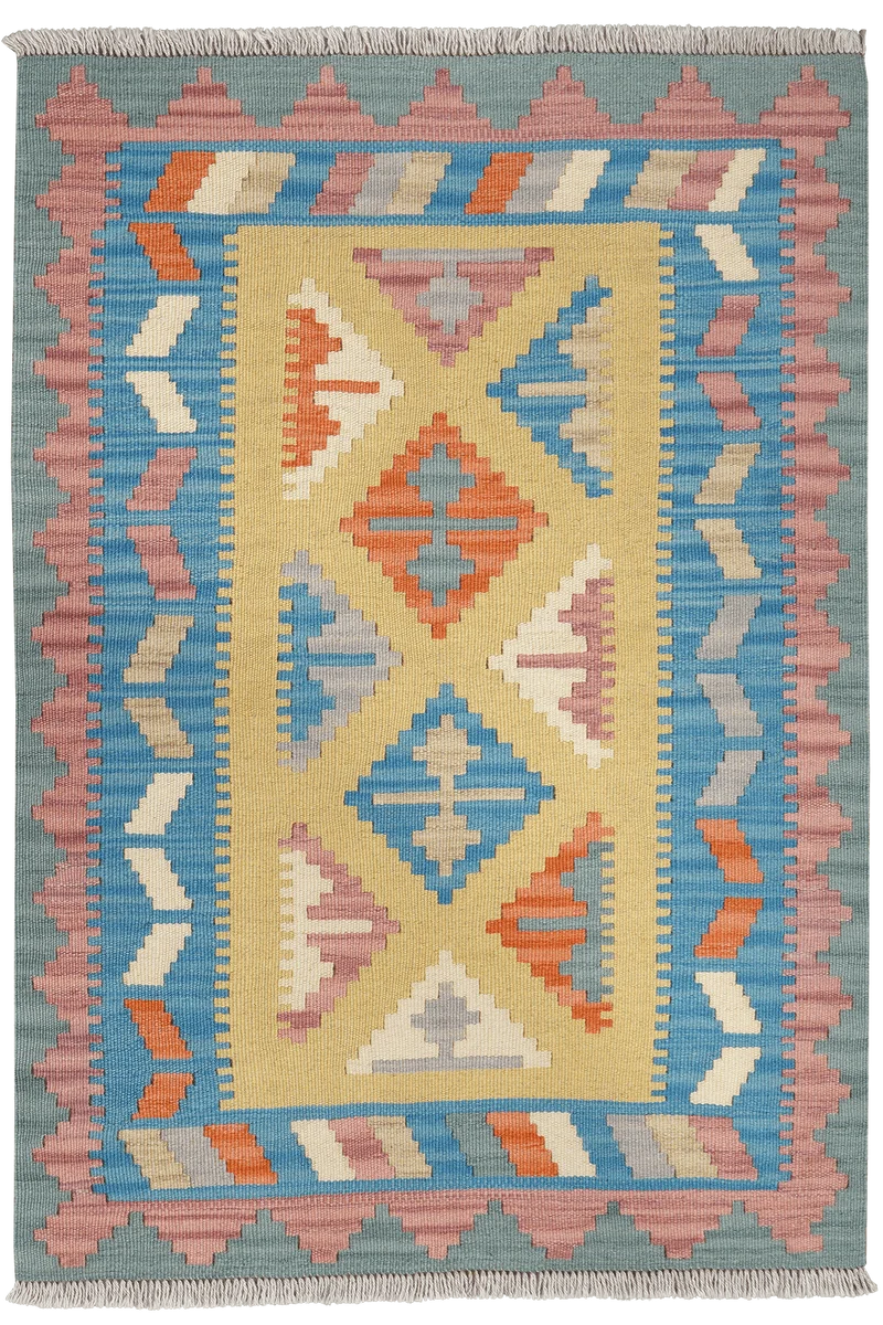 Kelim Gashgai · Handgewebt – Gelb, 117x83 cm