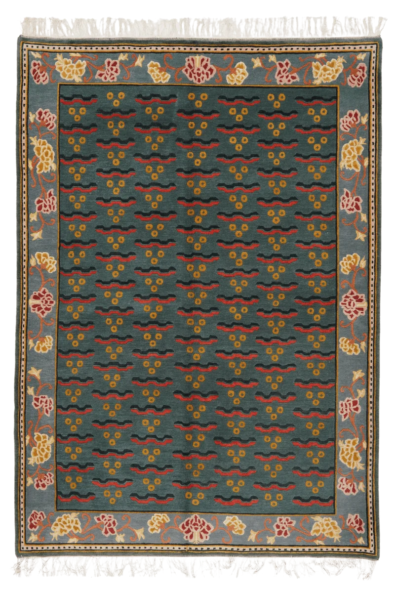 Nepal · Handgeknüpft – Grün, 223x158 cm