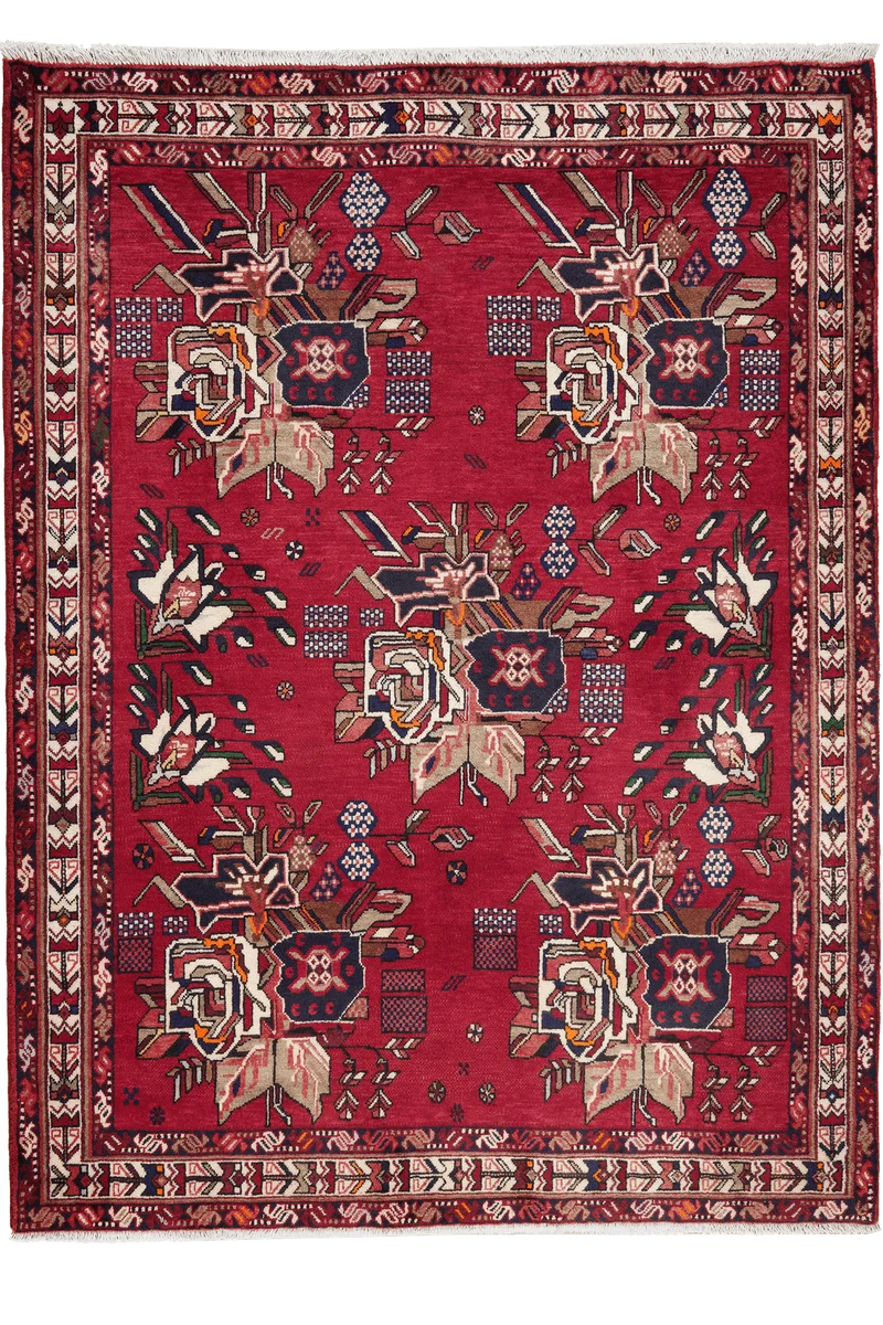 Afshar · Handgeknüpft – Rot, 182x136 cm