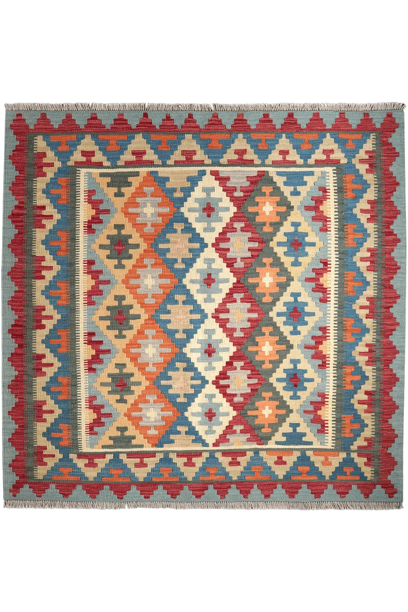 Kelim Gashgai · Handgewebt – Grün, 152x158 cm
