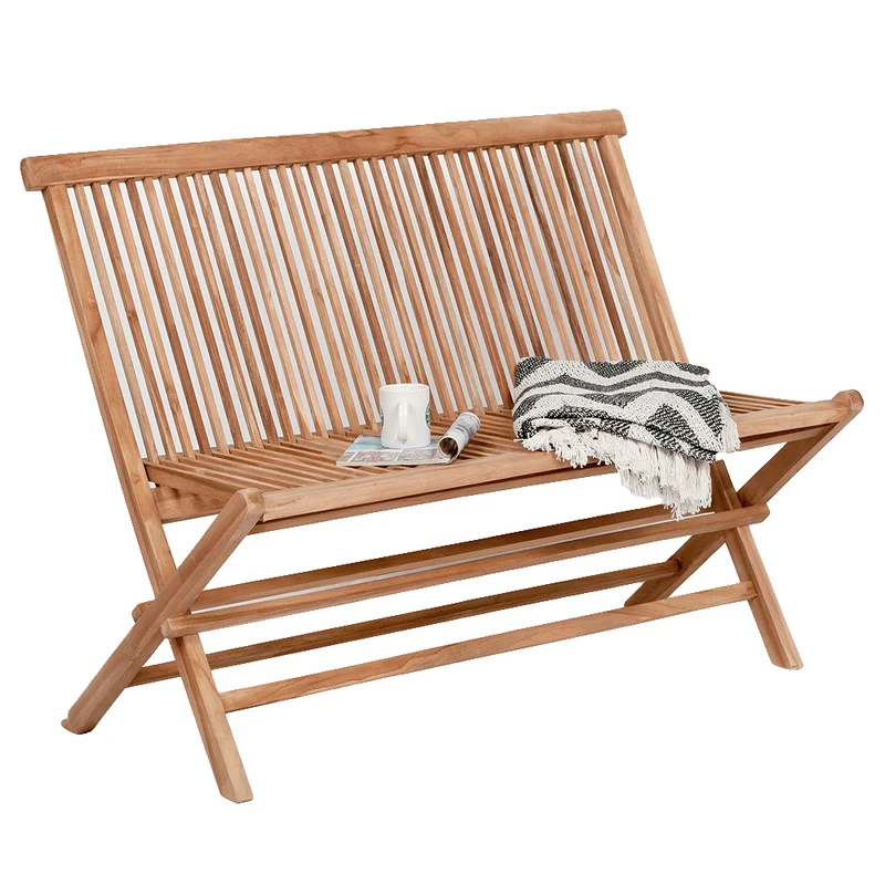 Teak Klappbank KURSI ca. L110cm Natural Gartenbank