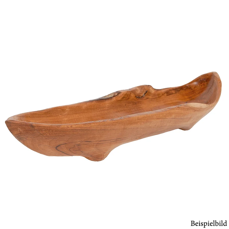 Massivholz Schale KAPAL ca. 60cm Natural Teakholz Bootsschale