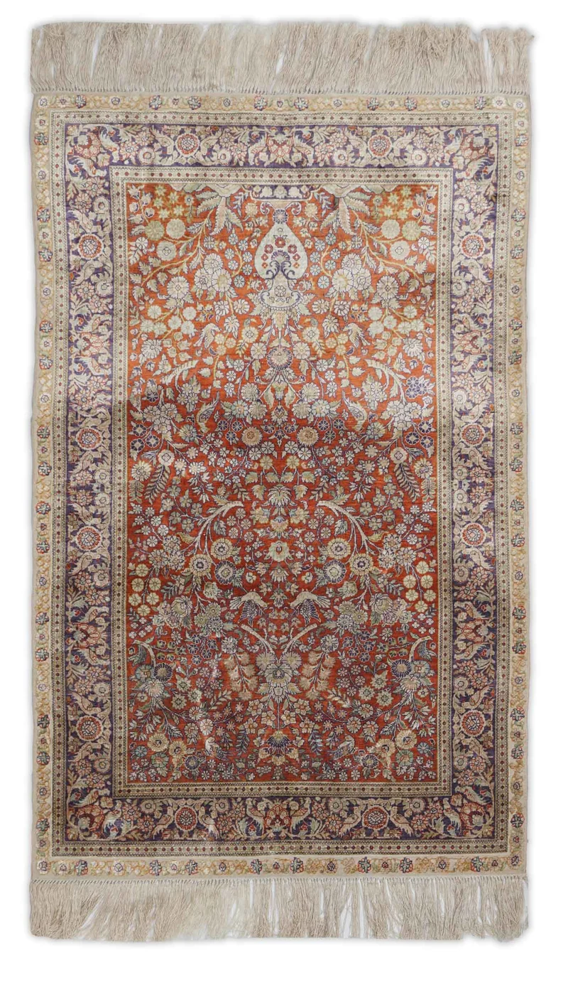 Chinesischer Hereke aus reiner Seide | 120 cm x 77 cm | Nr. Z-315