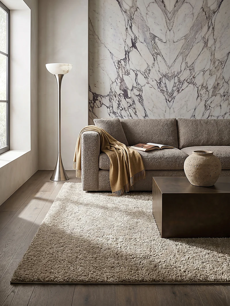 Teppich Hochflor Shaggy-Design, teddyweich