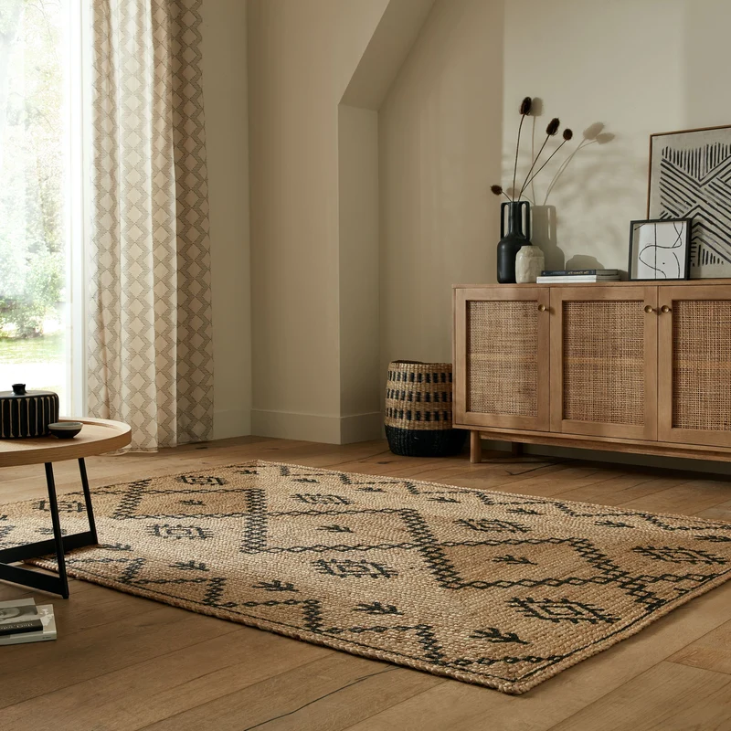 Teppich Jute Geometrisch-Design, öko PAUL