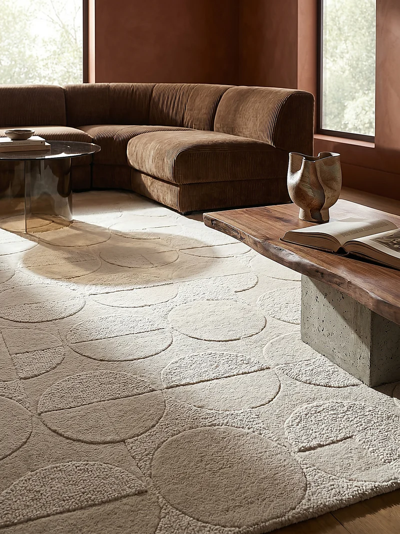 Wollteppich Geometrisches-Design, naturfarben NOAH