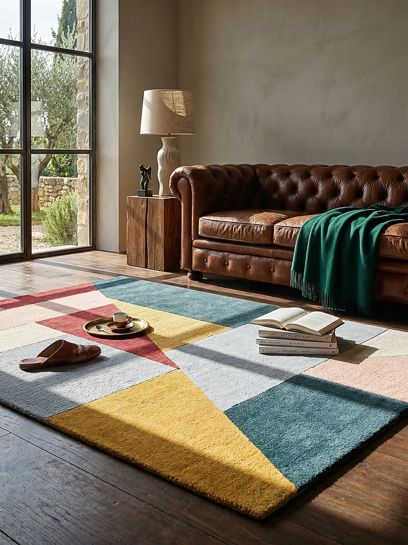 Wollteppich Geometrisch-Design, handgetuftet, kontraststark KYLE