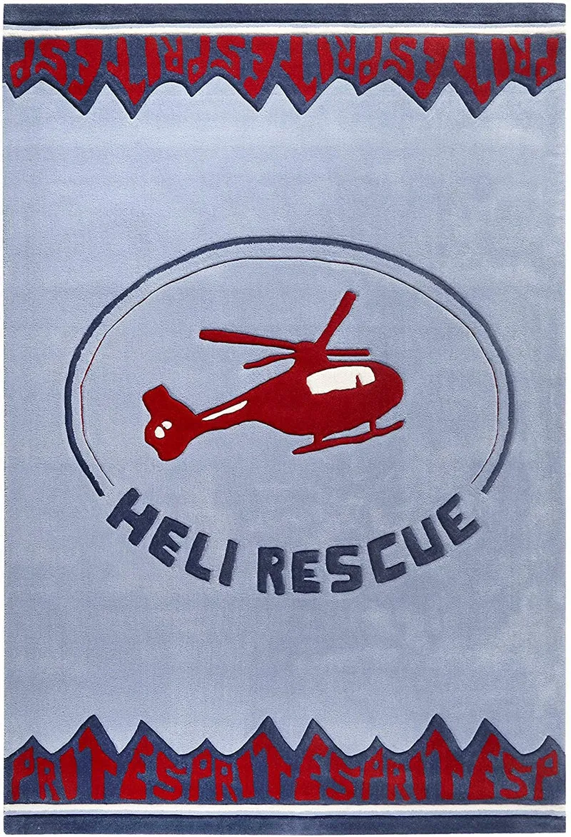 Esprit Kinderteppich Blau Grau "Heli rescue"