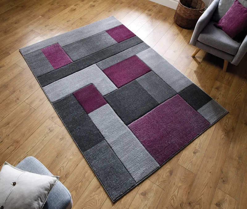 Teppich geometrisch 3D-Effekt handgearbeitet CLARA