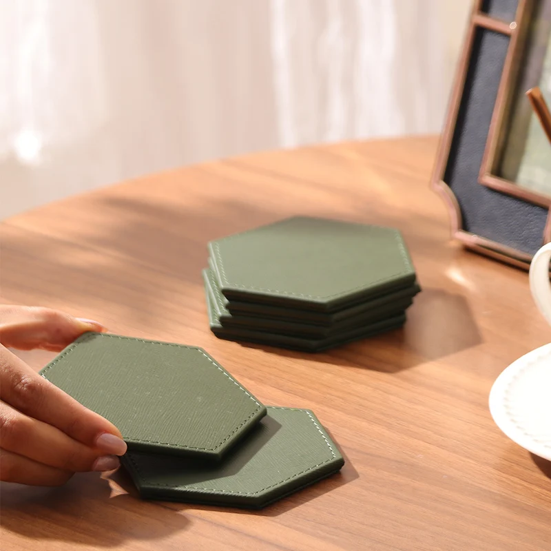 Saxon Coasters, Set of 6 - Emerald