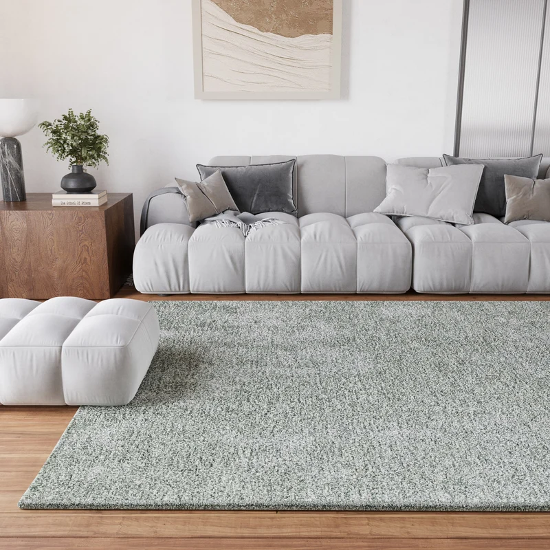 Teppich Mintgrün meliert Hochflor "Pisa" Homie Living