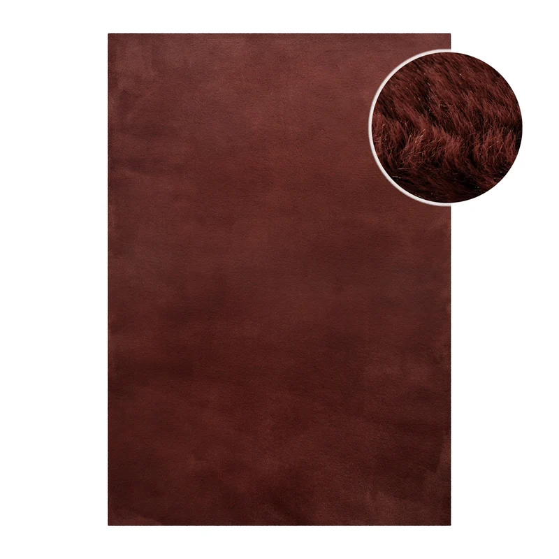 Kunstfell Teppich Bordeaux flauschig und weich "Anna" WECONhome Basics