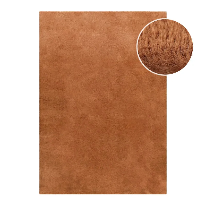 Kunstfell Teppich Terracotta flauschig und weich "Anna" WECONhome Basics