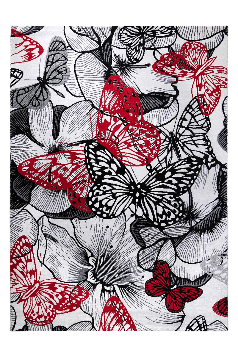 WECONhome Teppich 120x170 cm Weiß "Butterfly Kiss"