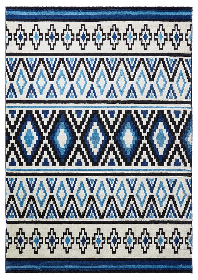 WECONhome Teppich 80x150 cm Blau "Fresh Kelim"