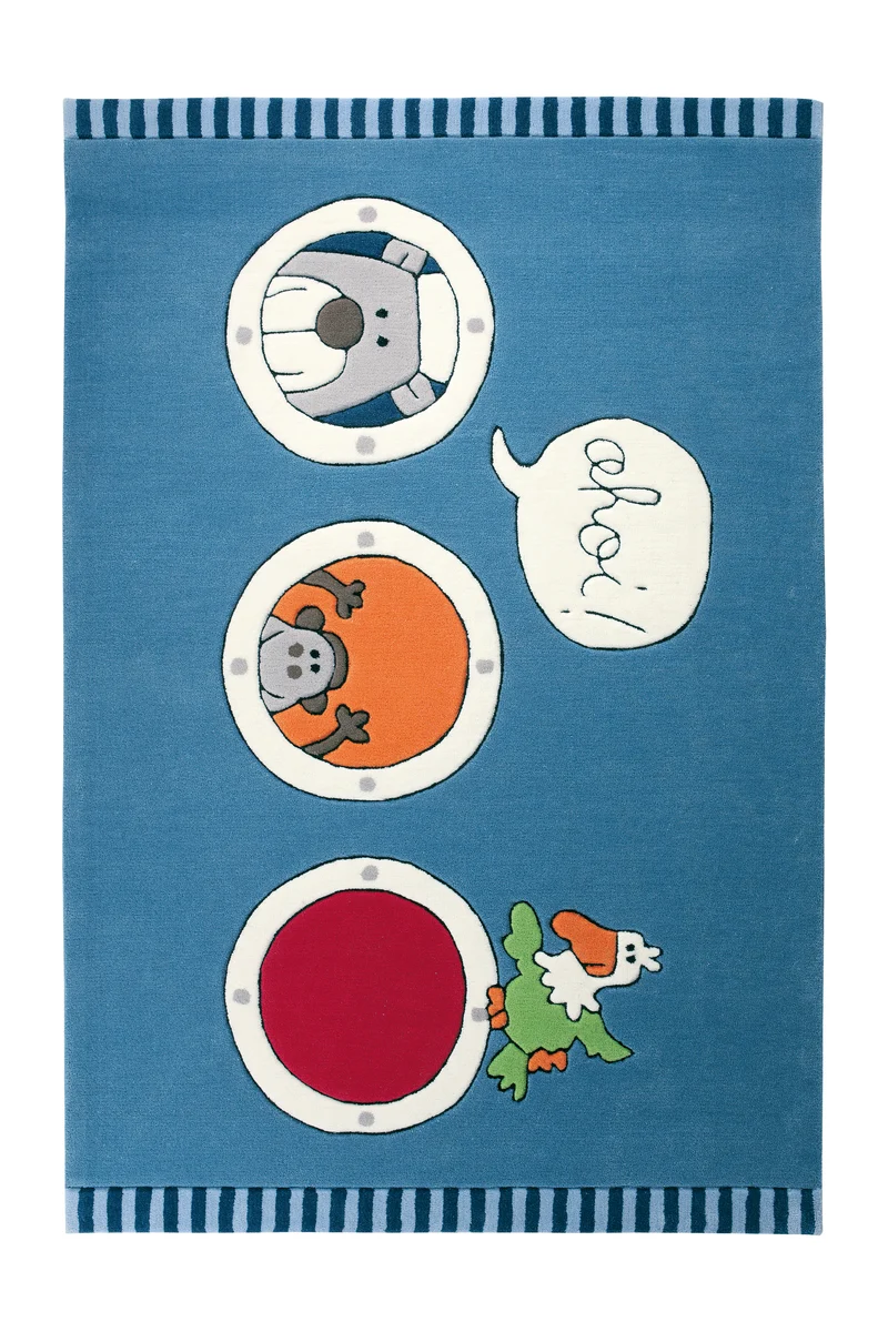 Sigikid Kinderteppich 90x160 cm Blau "Ahoi"
