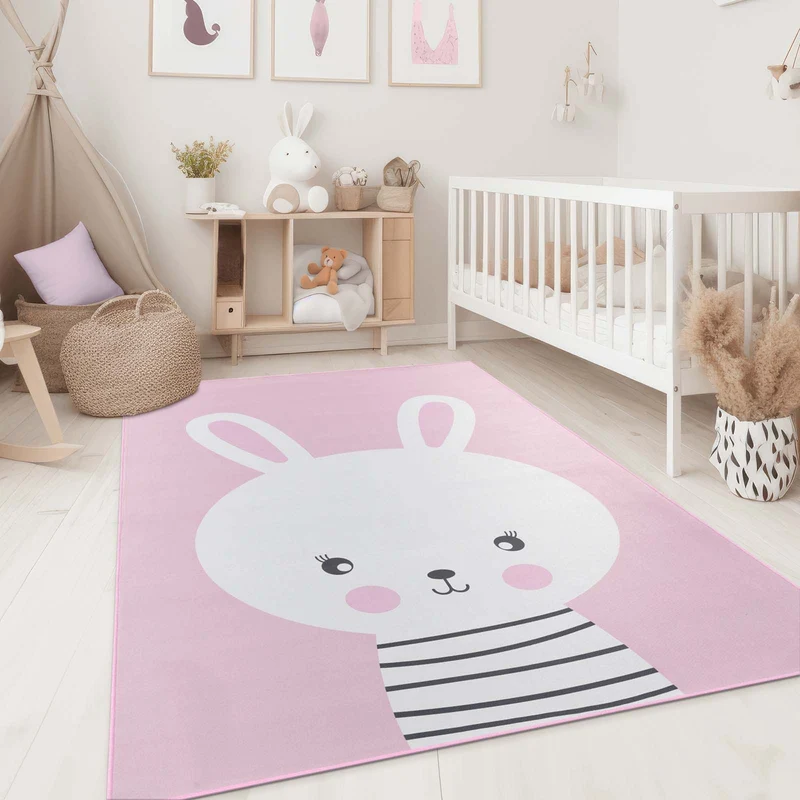 Fresh Kids Kinderteppich Hase Rosa