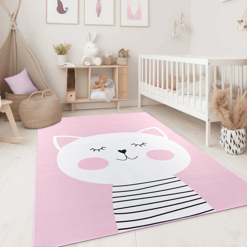 Fresh Kids Kinderteppich Katze Rosa