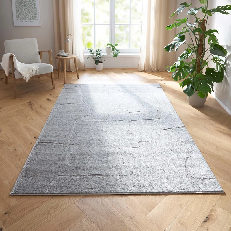 Tara Carpet Avalon uni Hoch-Tief-Struktur - Grau