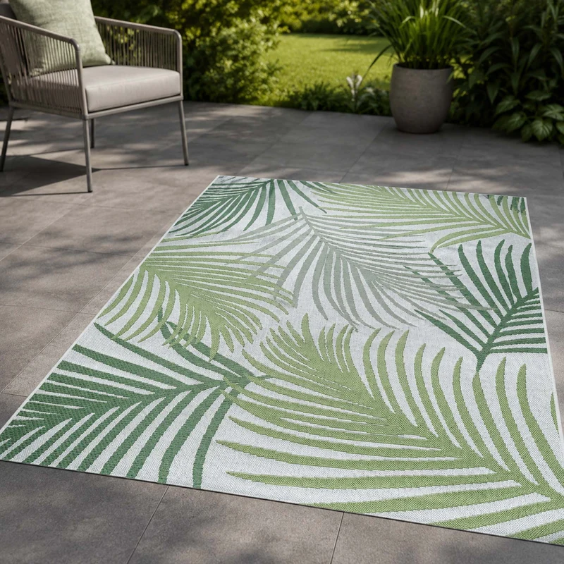 TaraCarpet Regina Palme Wohnzimmer,Schlafzimmer,Esszimmer grün