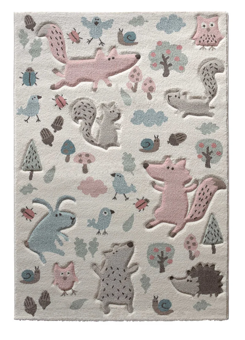 Kinderteppich beige rosa "Forest" Sigikid