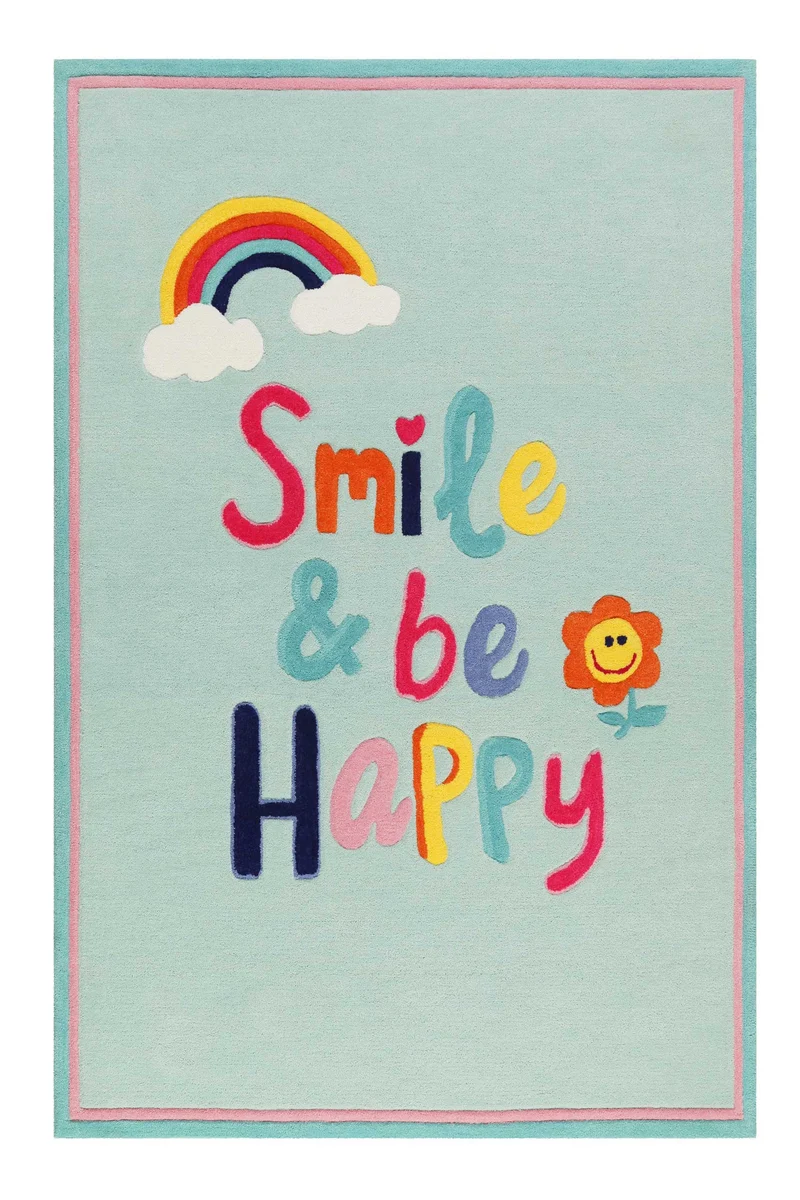 Kinderteppich Türkis "Happy me!" Smart Kids