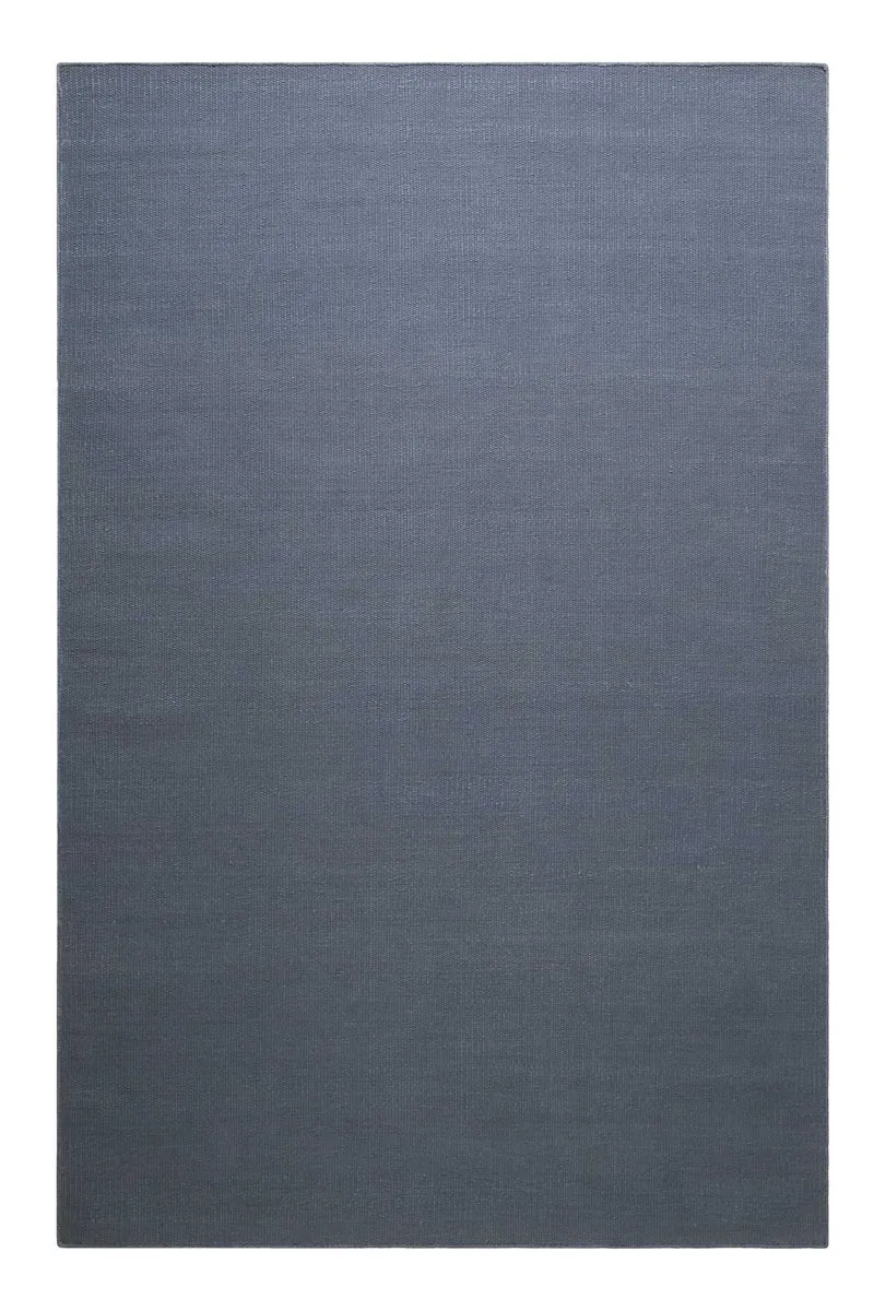 Kelim Teppich Blau Grau aus Baumwolle "Nizza" Green Looop