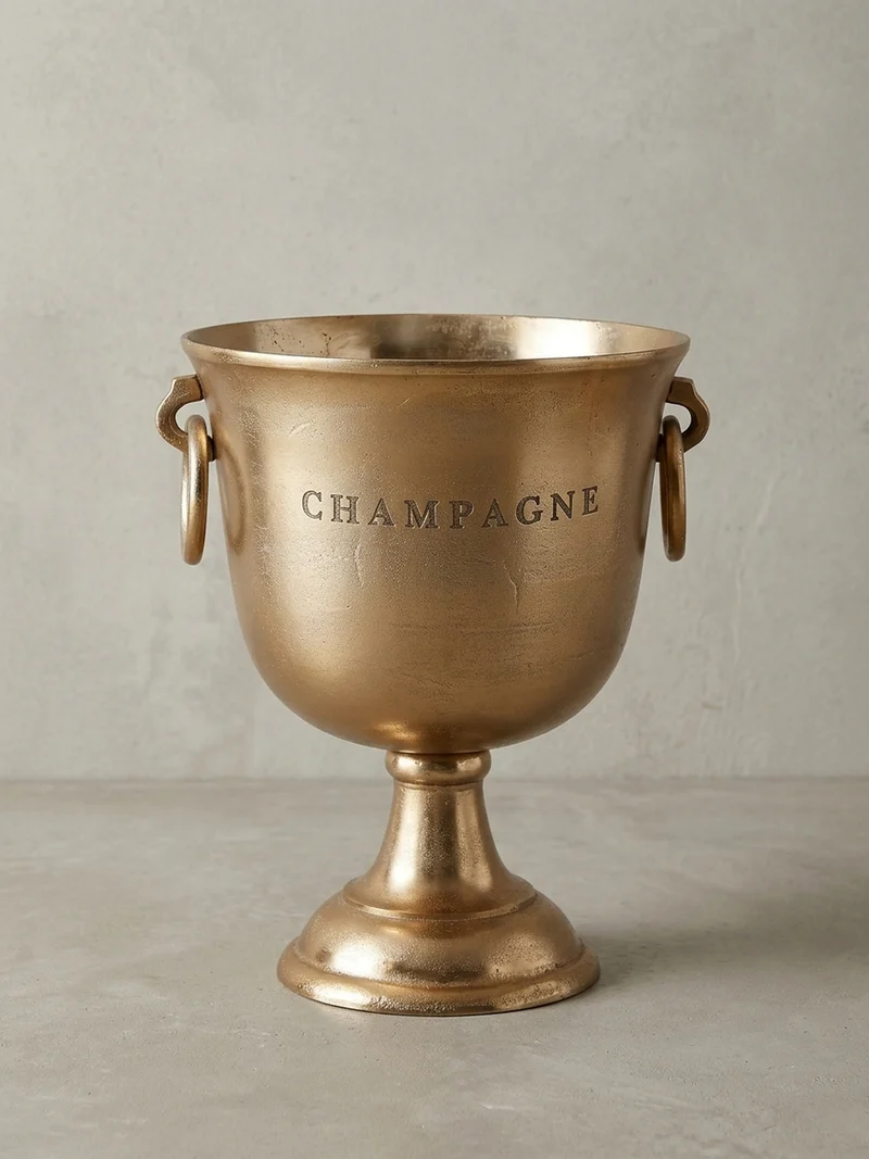 Champagnerkühler Aluminium Modern 2 Flaschen Ringgriffe
