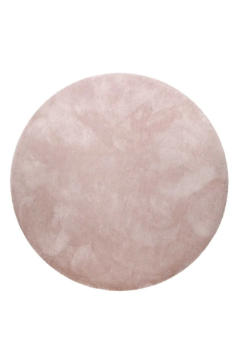 Teppich Rund Rosa Hochflor "Pisa" Homie Living