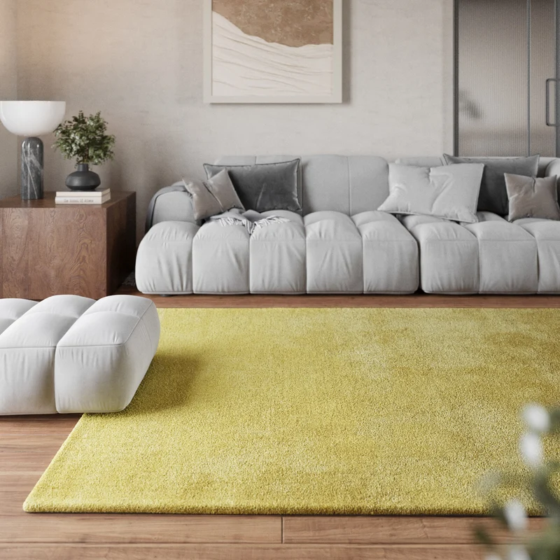 Teppich Senfgelb Hochflor "Pisa" Homie Living