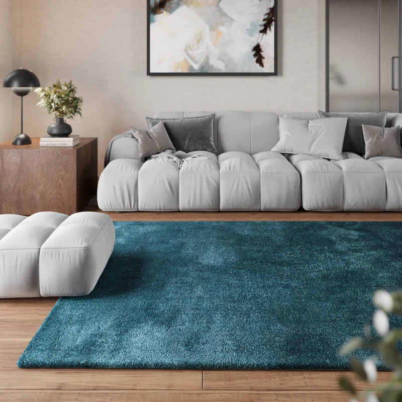 Teppich Petrol Hochflor "Pisa" Homie Living