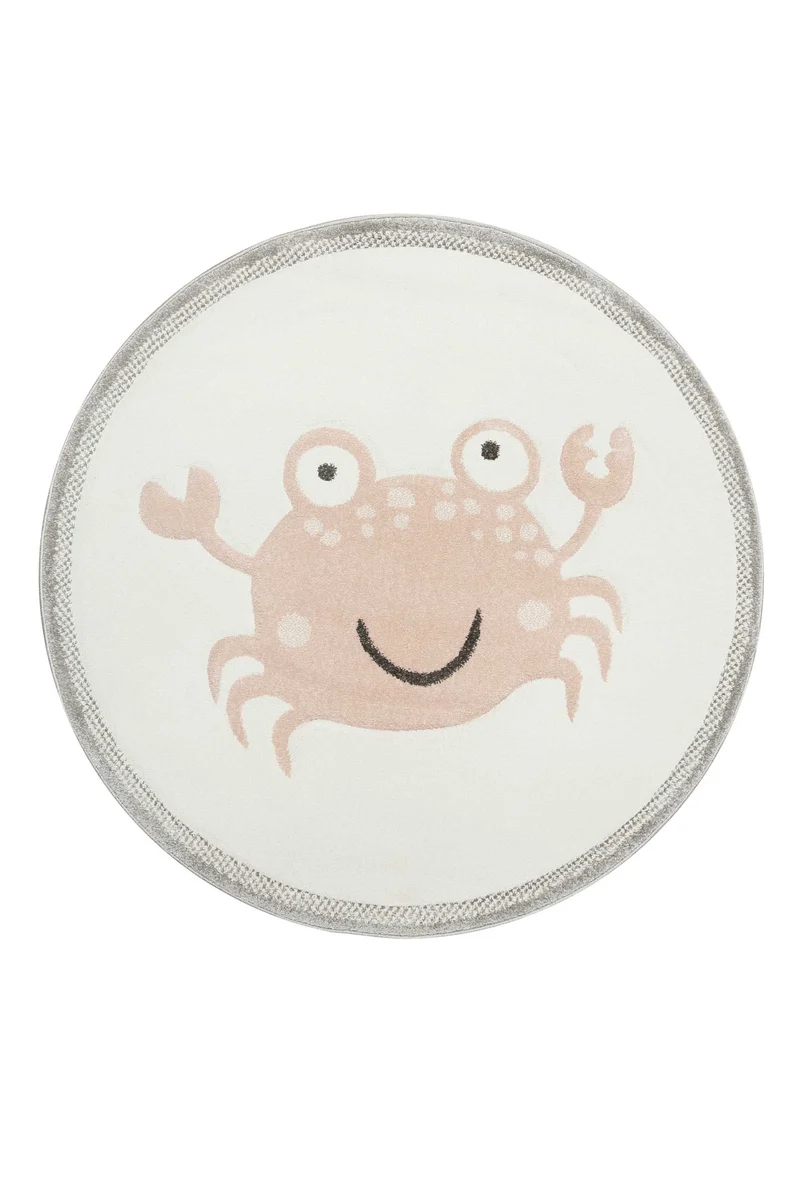 Esprit Kinderteppich Creme Weiß Rosa "CRAB"