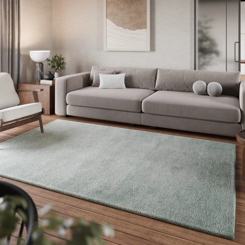 Teppich Hellgrau Grün Hochflor "Pisa" Homie Living