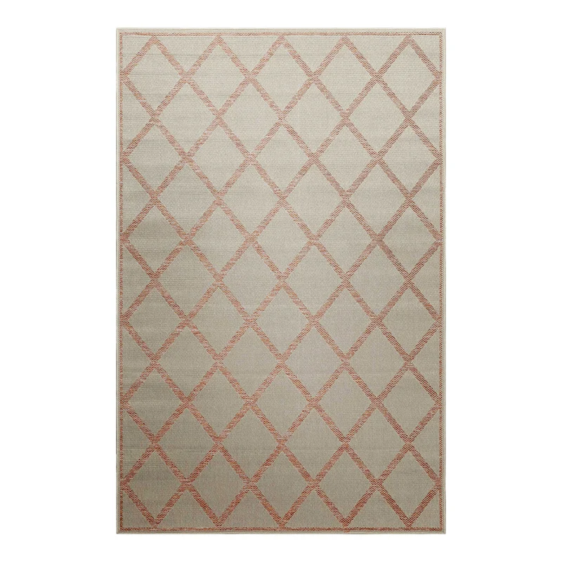 Outdoor Teppich Beige Rot "Bergamo" Homie Living
