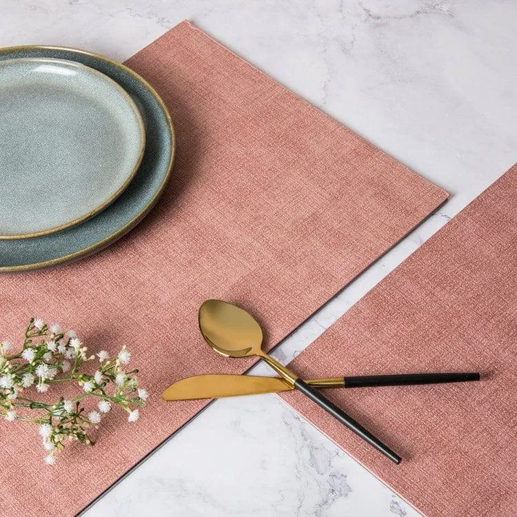 Meli Melo Rectangular Placemats, Set of 2 - Salmon