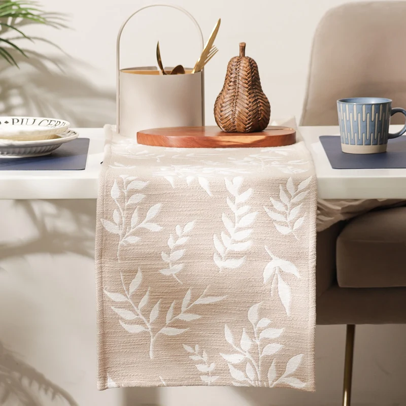Ivy Vine Table Runner - White Greige