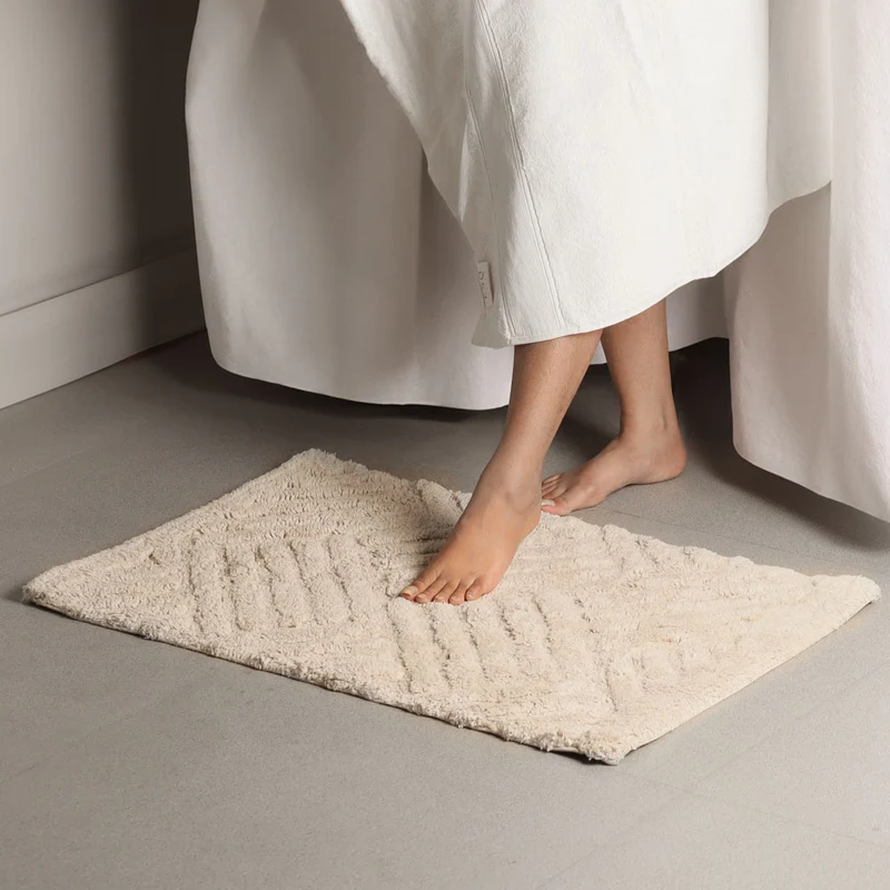 Willow Herringbone Tufted Bathmat - Taupe