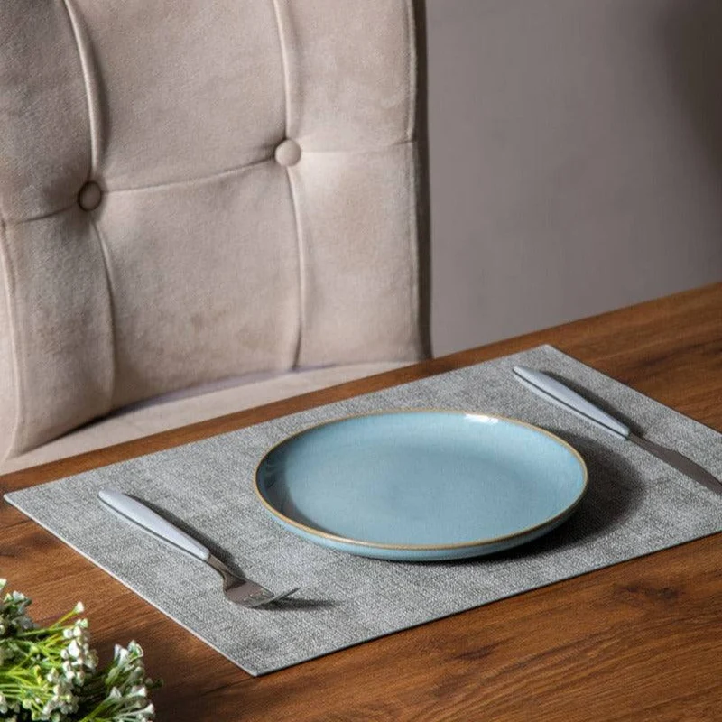 Tiffany Rectangular Reversible Mats, Set of 6 - Sky Grey