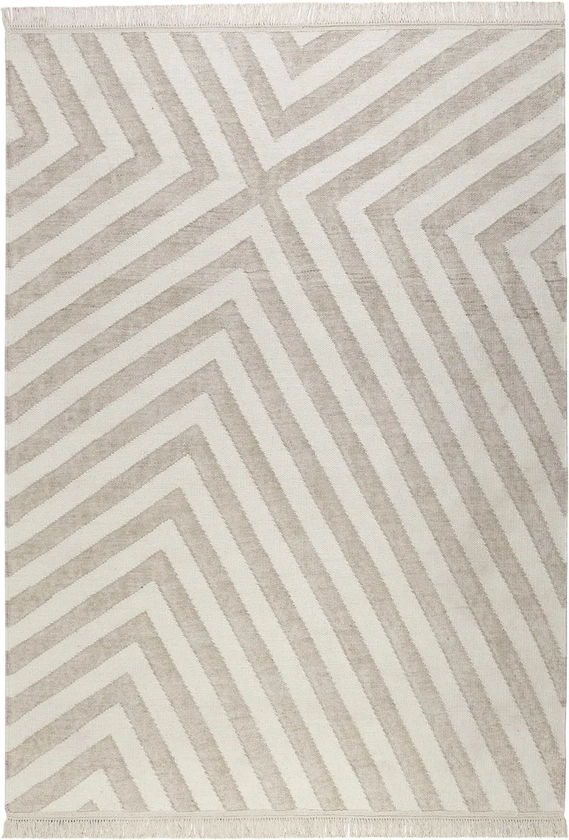 Kelim Teppich Beige aus Naturfasern "Edgy Corners" WECONhome
