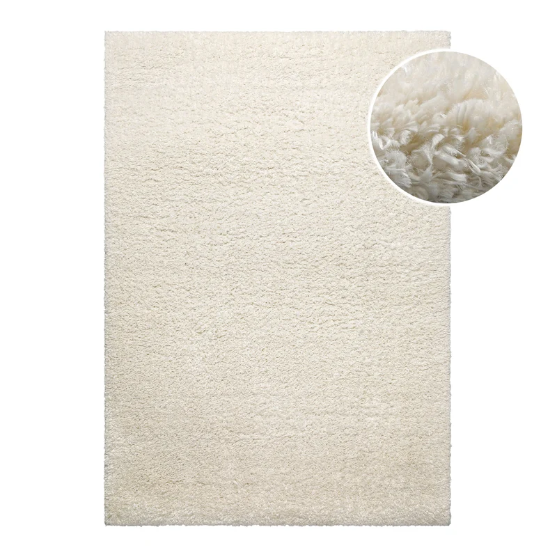 Teppich Creme Weiß Hochflor sehr kuschelig & flauschig "Parma" Homie Living