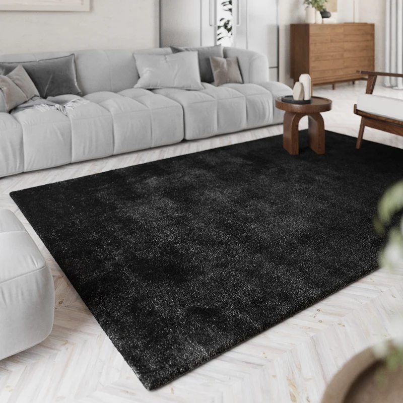 Teppich Schwarz Hochflor "Pisa" Homie Living