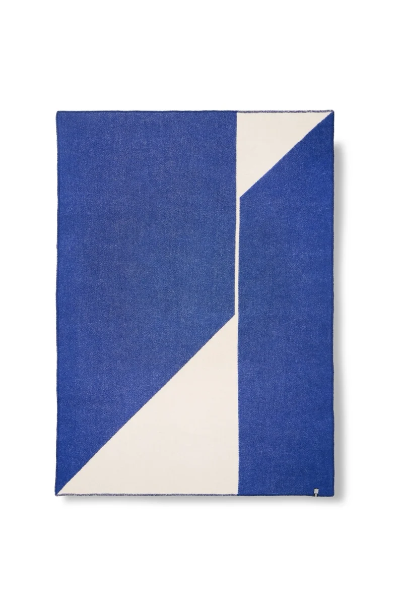 Wool Blanket "Cut-Up Blue" by Ulla Pedersen