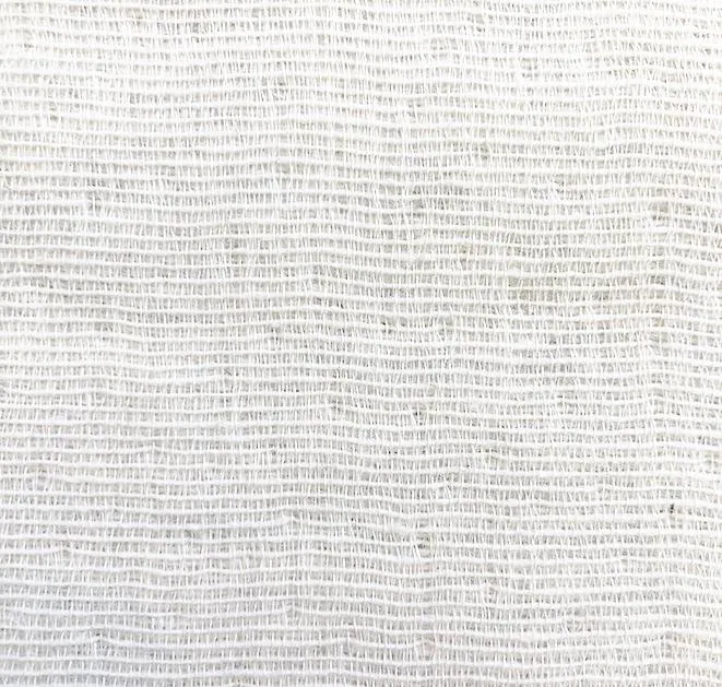 Mona Wool and Cotton Curtain col. White / Light Grey - Extra Wide